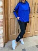 Kadın Kapşonlu Etek Ucu Detay Armalı Ters Dikiş Gorunumlu Ikili Takım - Görsel 6