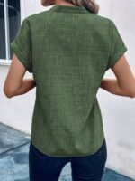 Kadın Kısa Kollu Hakim Yaka Sofya Bluz - Görsel 2