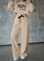 Kadın Uzun Kollu Nope Baskılı Beli Ribanalı Ikili Takım - Görsel 4