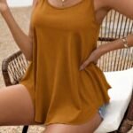 Kadın Ip Askılı Yuvarlak Yakalı Uzun Viskon Bluz