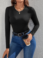 Kadın Uzun Kollu Leopar şeritli Viskon Bluz - Görsel 7