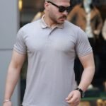 Erkek Yakalı Kagi Kumaş Kısa Kollu T-shirt