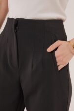 Çift Pens Detaylı Siyah Pantolon - Görsel 4