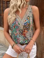 Kadın Askılı V Yaka Dantelli Süprem Bluz - Görsel 2