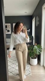 Kadın Yüksek Bel Pileli Palazzo Pantolon