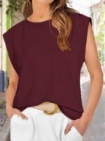 Kadın Kısa Kollu Bisiklet Yaka Viskon Bluz - Görsel 3