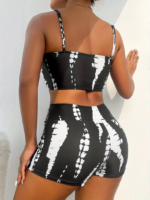 Kadın Büzgü Detay Askılı Cupsuz Crop Mini Tayt Ikili Takım - Görsel 2