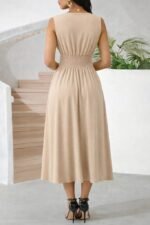 Kadın Askılı Kruvaze V Yakalı Beli Lastiklimidi Bürümcük Elbise - Görsel 3