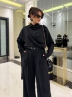 Kadın Uzun Kollu şal Detaylı Bluz Ve Pantolon Ikili Takım (kemer Dahil Değil) - Görsel 7