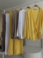 Kruvaze Model Klasik Pantolonlu Çupra Keten Takım 10191 - Görsel 12