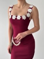 Mıng Çiçek Detaylı Elbise - Görsel 7