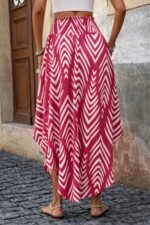 Kadın Yüksek Bel Beli Lastikli Bağcıklı Yanlardan Açık Uzun Süprem Etek - Görsel 2