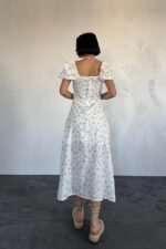 Lila Çiçekli Yazlık Elbise - Görsel 3