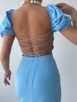 Hessen Sırt Dekolteli Elbise - Görsel 5