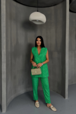 JAKAR KUMAŞ YELEK - PANTOLON TAKIM - Yeşil - Görsel 2