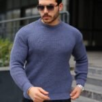 Erkek Bisiklet Yaka Örme Kazak