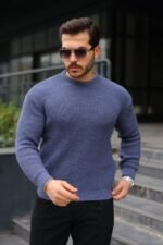 Erkek Bisiklet Yaka Örme Kazak