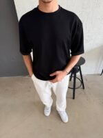 Erkek Duble Kol Basic Tişört - Görsel 2