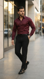 Erkek Saten Klasik Gömlek - Görsel 2