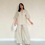 Bej Önü Tek Düğmeli Ceket Pantolon Takım