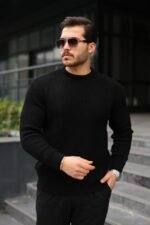 Erkek Bisiklet Yaka Örme Kazak - Görsel 3