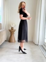 Kadın Tül Etekli Viskon Elbise - Görsel 3