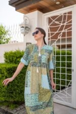 Yeşil Salaş Desenli Elbise - Görsel 2