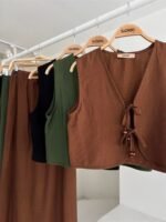 Yelek Önden Bağlamalı Uzun Etekli Takım 10192 - Görsel 12