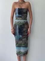 Mountain Straplez Tül Elbise - Görsel 2