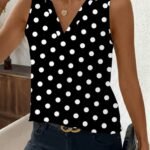 Kadın Askılı V Yakalı Puantiyeli Süprem Bluz