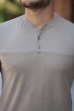 Erkek Hakim Yakalı Kısa Kollu Pamuklu T-shirt - Görsel 3