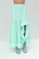 Audrey Fıfrlı Yırtmaç Detay Etek 4037 - Görsel 2