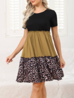 Kadın Leopar Detay üç Parça Viskon Elbise - Görsel 4