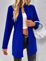 Kadın Uzun Kollu önü Açık Uzun Modal Ceket - Görsel 5