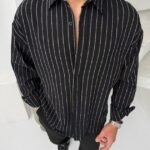 Erkek Çizgili Keten Gömlek