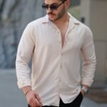 Erkek Kadife Dokulu Uzun Kollu Gömlek