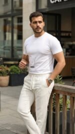 Erkek İç Göstermez Yıkamalı Keten Pantolon - Görsel 2