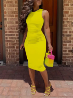 Kadın Bodycon Midi Boy Dalgıç Elbise - Görsel 3