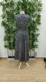 Kadın Kısa Kollu Kruvaze Yakalı çiçek Desenli Belden Lastikli Süprem Uzun Elbise - Görsel 8