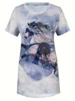 Kadın Kısa Kollu Bisiklet Yaka Salaş Süprem Bluz - Görsel 4