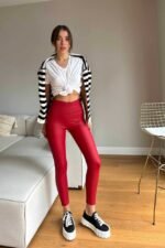 Kadın Yüksek Bel Içi şardonlu Fırsat ürün Toparlayıcı Tayt - Görsel 8