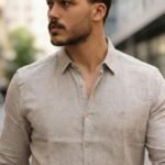 Erkek Uzun Kollu Keten Gömlek