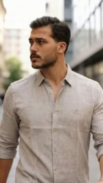 Erkek Uzun Kollu Keten Gömlek