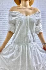 Beyaz Dantelli New Elbise - Görsel 2