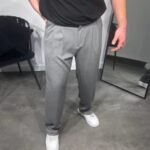 Erkek Pileli Kumaş Baggy Pantolon