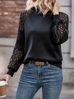 Kadın Uzun Kollu Dantelli Kapşonlu Viskon Iki Iplik Bluz - Görsel 2