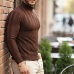 Erkek Yarım Balıkçı Yaka Kabartma Desenli Triko