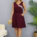 Kadın Askılı V Yakalı Beli Büzgülü Kısa Viskon Iki Iplik Elbise