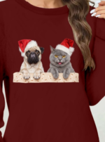 Kadın Uzun Kollu Bisiklet Yaka Desenli Viskon Iki Iplik Elbise - Görsel 2