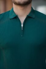 Erkek Fermuarlı Yakalı Kısa Kollu Tshirt - Görsel 3